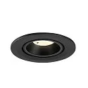 SLV ceiling recessed luminaire NUMINOS® GIMBLE S round, suitable for VDU workstation IP20, black, lacquered dimmable