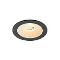 LED Deckeneinbauleuchte NUMINOS® S, rund,  6,7W, IP20, dimmbar, 55°, 3000K, 1050lm, schwarz/weiß