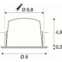 SLV LED Deckeneinbauleuchte NUMINOS® S, 6,7W, IP20, 55°, 4000K, 1050lm, weiß/schwarz
