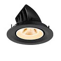 SLV LED Deckeneinbaustrahler NUMINOS® GIMBLE M, 12W, IP20, dimmbar, 20°, 2700K, 1700lm, schwarz/weiß