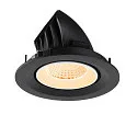 SLV ceiling recessed luminaire NUMINOS® GIMBLE M suitable for VDU workstation IP20, black, white, lacquered dimmable