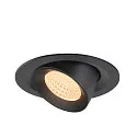 SLV LED Deckeneinbaustrahler NUMINOS® GIMBLE M, 12W, IP20, dimmbar, 55°, 2700K, 1700lm, schwarz