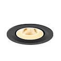 SLV LED Deckeneinbaustrahler NUMINOS® GIMBLE M, 12W, IP20, dimmbar, 20°, 3000K, 1800lm, schwarz/weiß