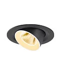 SLV LED Deckeneinbaustrahler NUMINOS® GIMBLE M, 12W, IP20, dimmbar, 20°, 3000K, 1800lm, schwarz/weiß