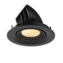 SLV LED Deckeneinbaustrahler NUMINOS® GIMBLE M, 12W, IP20, dimmbar, 40°, 3000K, 1800lm, schwarz