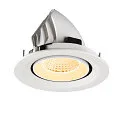 SLV LED Deckeneinbaustrahler NUMINOS® GIMBLE M, 12W, IP20, dimmbar, 40°, 3000K, 1800lm, weiß