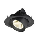 SLV LED Deckeneinbaustrahler NUMINOS® GIMBLE M, 12W, IP20, dimmbar, 20°, 4000K, 1900lm, schwarz