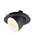 SLV LED Deckeneinbaustrahler NUMINOS® GIMBLE M, 12W, IP20, dimmbar, 40°, 4000K, 1900lm, schwarz/weiß