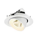 SLV ceiling recessed luminaire NUMINOS® GIMBLE M suitable for VDU workstation IP20, white, lacquered dimmable