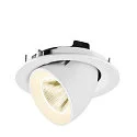 SLV ceiling recessed luminaire NUMINOS® GIMBLE M suitable for VDU workstation IP20, white, lacquered dimmable