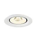 SLV ceiling recessed luminaire NUMINOS® GIMBLE M suitable for VDU workstation IP20, white, lacquered dimmable