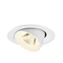 SLV ceiling recessed luminaire NUMINOS® GIMBLE M suitable for VDU workstation IP20, white, lacquered dimmable
