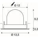 SLV LED Deckeneinbaustrahler NUMINOS® GIMBLE M, 12W, IP20, schwenkbar, 40°, 4000K, 1900lm, weiß/chrom