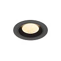ceiling recessed luminaire NUMINOS® M round, suitable for VDU workstation IP20, black, lacquered dimmable