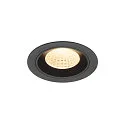 ceiling recessed luminaire NUMINOS® M round, suitable for VDU workstation IP20, black, lacquered dimmable