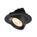 SLV LED Deckeneinbaustrahler NUMINOS® GIMBLE L, rund, 17W, IP20, dimmbar, 40°, 2700K, 2400lm, schwarz