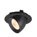 SLV LED Deckeneinbaustrahler NUMINOS® GIMBLE L, rund, 17W, IP20, dimmbar, 40°, 2700K, 2400lm, schwarz