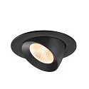 SLV LED Deckeneinbaustrahler NUMINOS® GIMBLE L, rund, 17W, IP20, dimmbar, 40°, 2700K, 2400lm, schwarz
