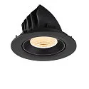 SLV LED Deckeneinbaustrahler NUMINOS® GIMBLE L, rund, 17W, IP20, dimmbar, 55°, 2700K, 2400lm, schwarz