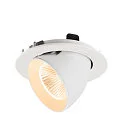 SLV LED Deckeneinbaustrahler NUMINOS® GIMBLE L, rund, 17W, IP20, dimmbar, 40°, 2700K, 2400lm, weiß
