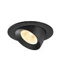 SLV LED Deckeneinbaustrahler NUMINOS® GIMBLE L, rund, 17W, IP20, dimmbar, 20°, 3000K, 2500lm, schwarz