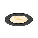SLV LED Deckeneinbaustrahler NUMINOS® GIMBLE L, rund, 17W, IP20, dimmbar, 20°, 3000K, 2500lm, schwarz/weiß
