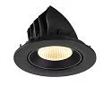 SLV LED Deckeneinbaustrahler NUMINOS® GIMBLE L, rund, 17W, IP20, dimmbar, 40°, 3000K, 2500lm, schwarz
