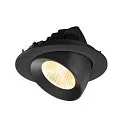 SLV LED Deckeneinbaustrahler NUMINOS® GIMBLE L, rund, 17W, IP20, dimmbar, 40°, 3000K, 2500lm, schwarz