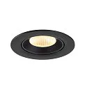 SLV LED Deckeneinbaustrahler NUMINOS® GIMBLE L, rund, 17W, IP20, dimmbar, 40°, 3000K, 2500lm, schwarz