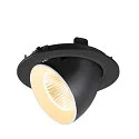 SLV LED Deckeneinbaustrahler NUMINOS® GIMBLE L, rund, 17W, IP20, dimmbar, 40°, 3000K, 2500lm, schwarz/weiß