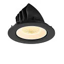 SLV LED Deckeneinbaustrahler NUMINOS® GIMBLE L, rund, 17W, IP20, dimmbar, 55°, 3000K, 2500lm, schwarz/weiß