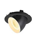SLV LED Deckeneinbaustrahler NUMINOS® GIMBLE L, rund, 17W, IP20, dimmbar, 55°, 3000K, 2500lm, schwarz/weiß
