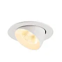 SLV ceiling recessed luminaire NUMINOS® GIMBLE L round, suitable for VDU workstation IP20, white, lacquered dimmable