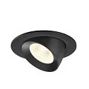 SLV LED Deckeneinbaustrahler NUMINOS® GIMBLE L, rund, 17W, IP20, dimmbar, 20°, 4000K, 2700lm, schwarz