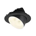SLV LED Deckeneinbaustrahler NUMINOS® GIMBLE L, rund, 17W, IP20, dimmbar, 20°, 4000K, 2700lm, schwarz/weiß