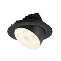 SLV LED Deckeneinbaustrahler NUMINOS® GIMBLE L, rund, 17W, IP20, dimmbar, 40°, 4000K, 2700lm, schwarz/weiß