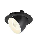 SLV LED Deckeneinbaustrahler NUMINOS® GIMBLE L, rund, 17W, IP20, dimmbar, 40°, 4000K, 2700lm, schwarz/weiß