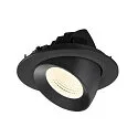 SLV LED Deckeneinbaustrahler NUMINOS® GIMBLE L, rund, 17W, IP20, dimmbar, 55°, 4000K, 2700lm, schwarz