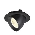 SLV LED Deckeneinbaustrahler NUMINOS® GIMBLE L, rund, 17W, IP20, dimmbar, 55°, 4000K, 2700lm, schwarz