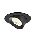 SLV LED Deckeneinbaustrahler NUMINOS® GIMBLE L, rund, 17W, IP20, dimmbar, 55°, 4000K, 2700lm, schwarz