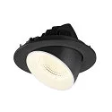 SLV LED Deckeneinbaustrahler NUMINOS® GIMBLE L, rund, 17W, IP20, dimmbar, 55°, 4000K, 2700lm, schwarz/weiß
