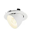 SLV ceiling recessed luminaire NUMINOS® GIMBLE L round, suitable for VDU workstation IP20, white, lacquered dimmable