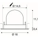 SLV LED Deckeneinbaustrahler NUMINOS® GIMBLE L, 17W, IP20, schwenkbar, 40°, 4000K, 2700lm, weiß/chrom