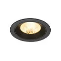 ceiling recessed luminaire NUMINOS® L round, suitable for VDU workstation IP20, black, lacquered dimmable