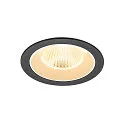 ceiling recessed luminaire NUMINOS® L round, suitable for VDU workstation IP20, black, white, lacquered dimmable