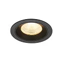 ceiling recessed luminaire NUMINOS® L round, suitable for VDU workstation IP20, black, lacquered dimmable