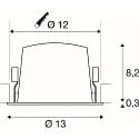 SLV LED Deckeneinbauleuchte NUMINOS® L, 17W, IP20, 20°, 3000K, 2500lm, weiß/schwarz