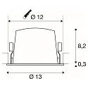 SLV LED Deckeneinbauleuchte NUMINOS® L, rund, 17W, IP20, dimmbar, 20°, 4000K, 2700lm, schwarz/weiß