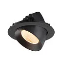 SLV LED Deckeneinbaustrahler NUMINOS® GIMBLE XL, 24W, IP20, dimmbar, 40°, 2700K, 3500lm, schwarz
