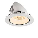 SLV LED Deckeneinbaustrahler NUMINOS® GIMBLE XL, 24W, IP20, dimmbar, 55°, 2700K, 3500lm, weiß